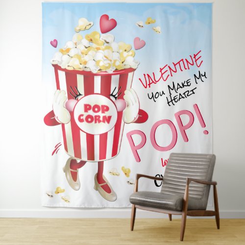 Popcorn Love Funny Pun Valentine Backdrop