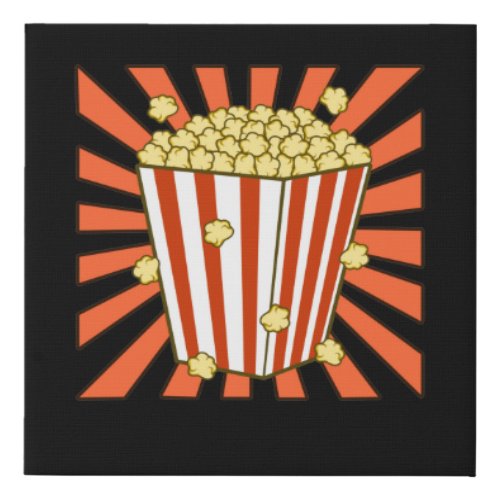 Popcorn Lover Popcorns Food Eater Graphic Faux Canvas Print