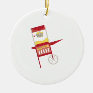 Popcorn Machine Ceramic Ornament