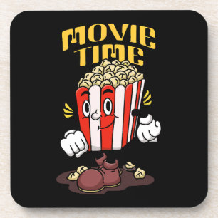 Popcorn Mascot Cartoon Beverage Coaster