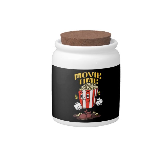 Popcorn Mascot Cartoon Candy Jar (Front)