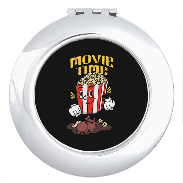 Popcorn Mascot Cartoon Compact Mirror (Front)