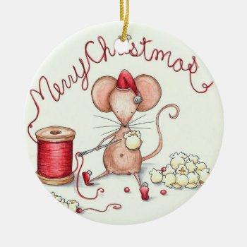 Popcorn Mouse Ornament by SarahLoCascioDesigns at Zazzle