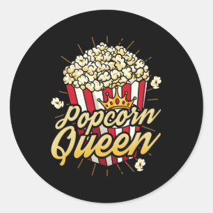 Popcorn Movie Night Cinema Classic Round Sticker