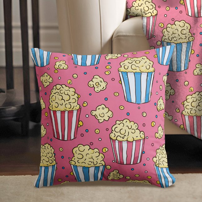Popcorn & Movie Night Magic  Throw Pillow (Creator Uploaded)