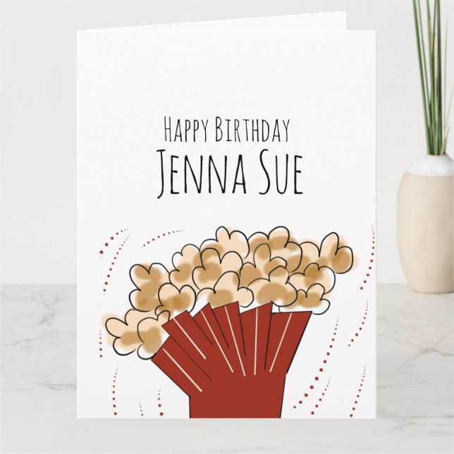 Popcorn Movie Outdoor Party Birthday   Card (Front)