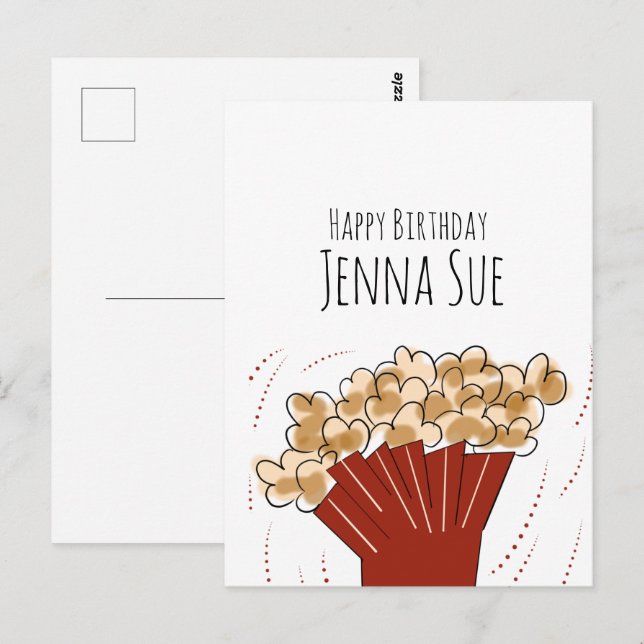 Popcorn Movie Outdoor Party Birthday   Postcard (Front/Back)