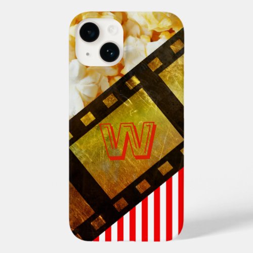 Popcorn movie reel film gold black reduces striped Case_Mate iPhone 14 case