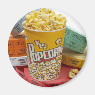 Popcorn & movie tickets magnet