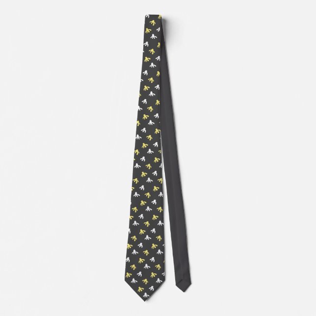 Popcorn Neck Tie (Dark Gray & Butter Yellow) (Front)