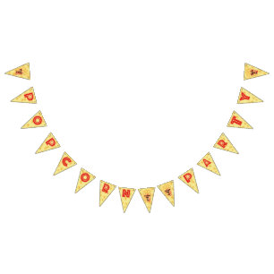 “Popcorn Party” Bunting Flags