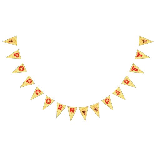Popcorn Party Bunting Flags