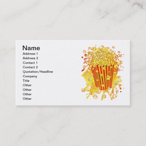 POPCORN_PARTY BUSINESS CARD TEMPLATE
