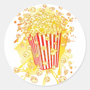POPCORN_PARTY CLASSIC ROUND STICKER