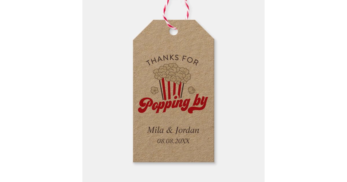 Popcorn Party Favor Gift Tag | Zazzle