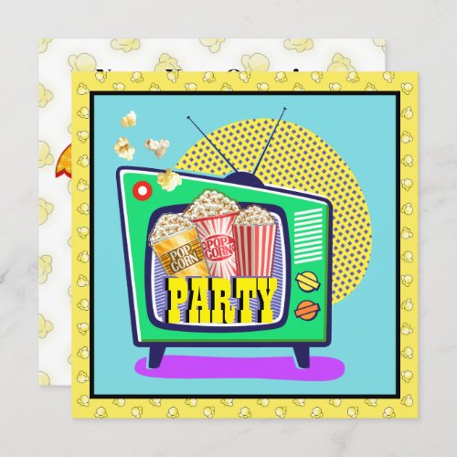 Popcorn Party  Movie Night  Slumber Party etc  Invitation