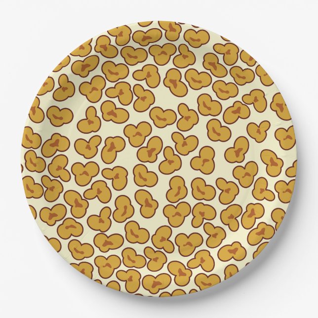 popcorn pattern  paper plates (Front)