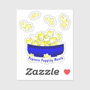 Popcorn Popping Month Sticker