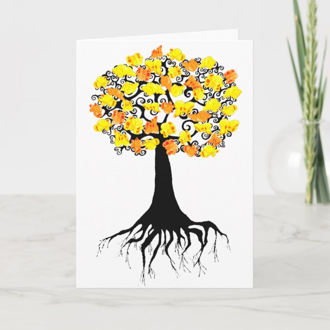 Popcorn Popping on the Apricot Tree Card (Front)