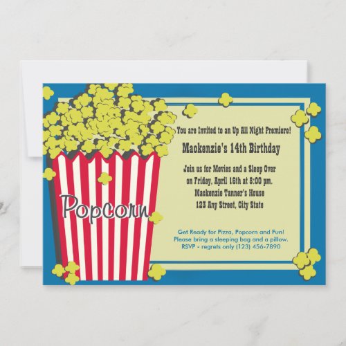 Popcorn Premiere Invitation