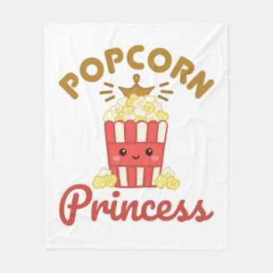 Popcorn Princess Movie Theater Popcorn Girls Women Fleece Blanket