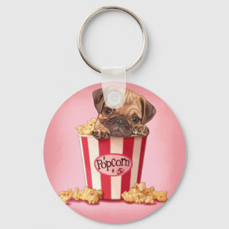 Popcorn Pug Keychain