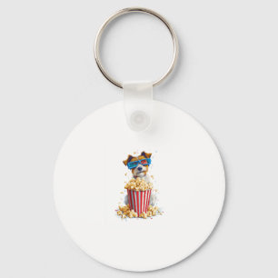 Popcorn Pup � Movie Night Dog Keychain