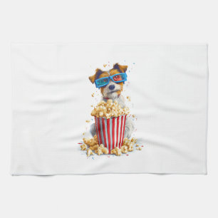 Popcorn Pup � Movie Night Dog Kitchen Towel
