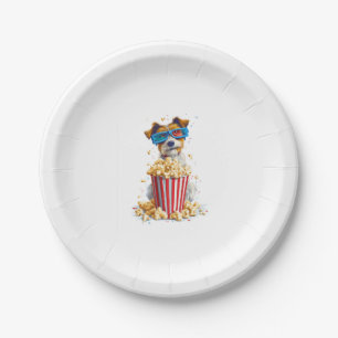 Popcorn Pup � Movie Night Dog Paper Plates
