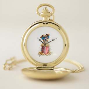 Popcorn Pup � Movie Night Dog Pocket Watch