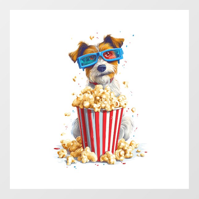 Popcorn Pup � Movie Night Dog Wall Decal (Front)
