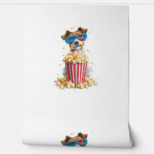 Popcorn Pup – Movie Night Dog Wallpaper
