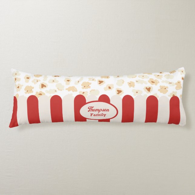Popcorn Retro Movie Cinema Monogram Body Pillow (Front)