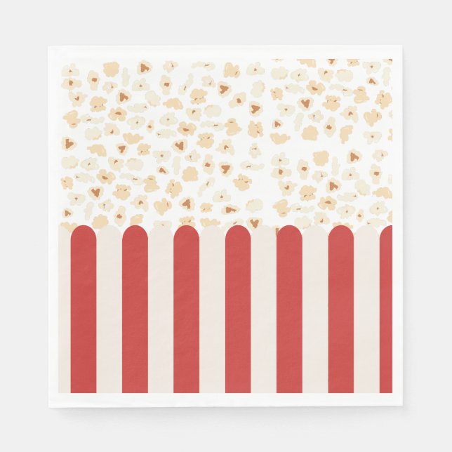 Popcorn Retro Movie Cinema  Napkins (Front)