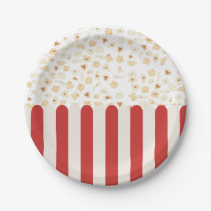 Popcorn Retro Movie Cinema  Paper Plates