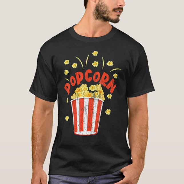 Popcorn Retro  Pop Corn  Eater Graphic T-Shirt (Front)