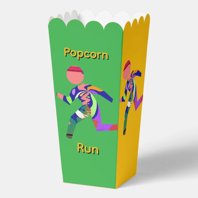 Popcorn Run Yellow + Green  Favor Boxes (Front)