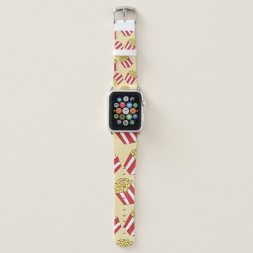 Popcorn seamless pattern Vintage hand drawn illus Apple Watch Band
