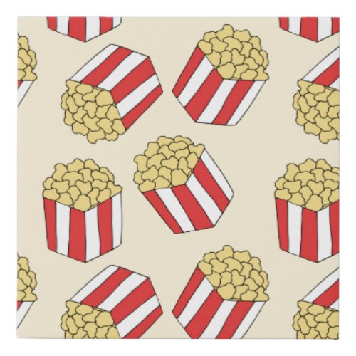 Popcorn seamless pattern Vintage hand drawn illus Faux Canvas Print