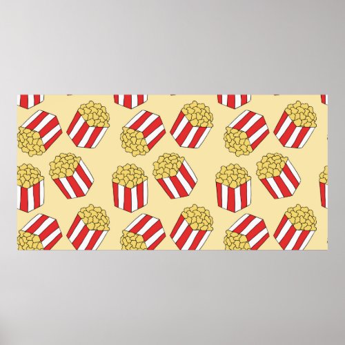 Popcorn seamless pattern Vintage hand drawn illus Poster