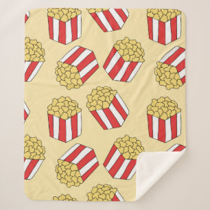 Popcorn seamless pattern. Vintage hand drawn illus Sherpa Blanket