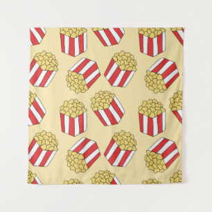 Popcorn seamless pattern. Vintage hand drawn illus Tapestry