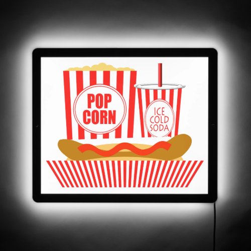 Popcorn Soda Hot Dog LED Sign