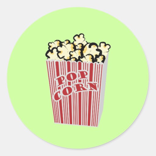 Popcorn Sticker! Classic Round Sticker | Zazzle