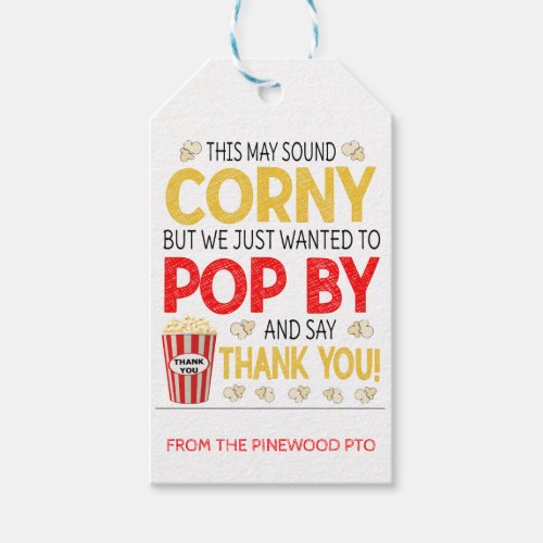 Popcorn Thank You Gift Tag