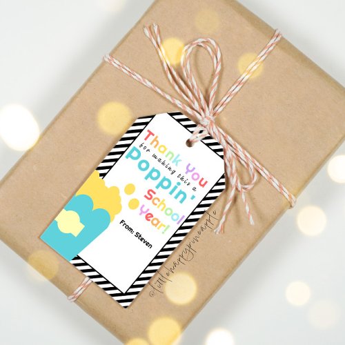 Popcorn Theme Teacher End of Year Thank You Gift Tags