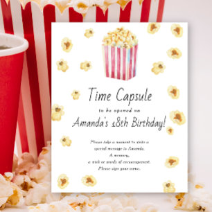 Popcorn Time Capsule 1st birthday gender neutral Poster