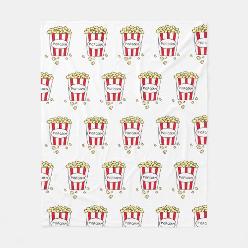 Popcorn TV Family Room Movie Night Fleece Blanket