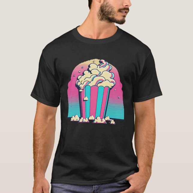 Popcorn Vaporwave Retrowave Aesthetic T-Shirt (Front)
