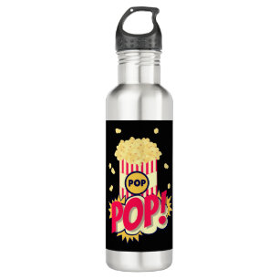 Popcorn Vintage Retro Funny Stainless Steel Water Bottle